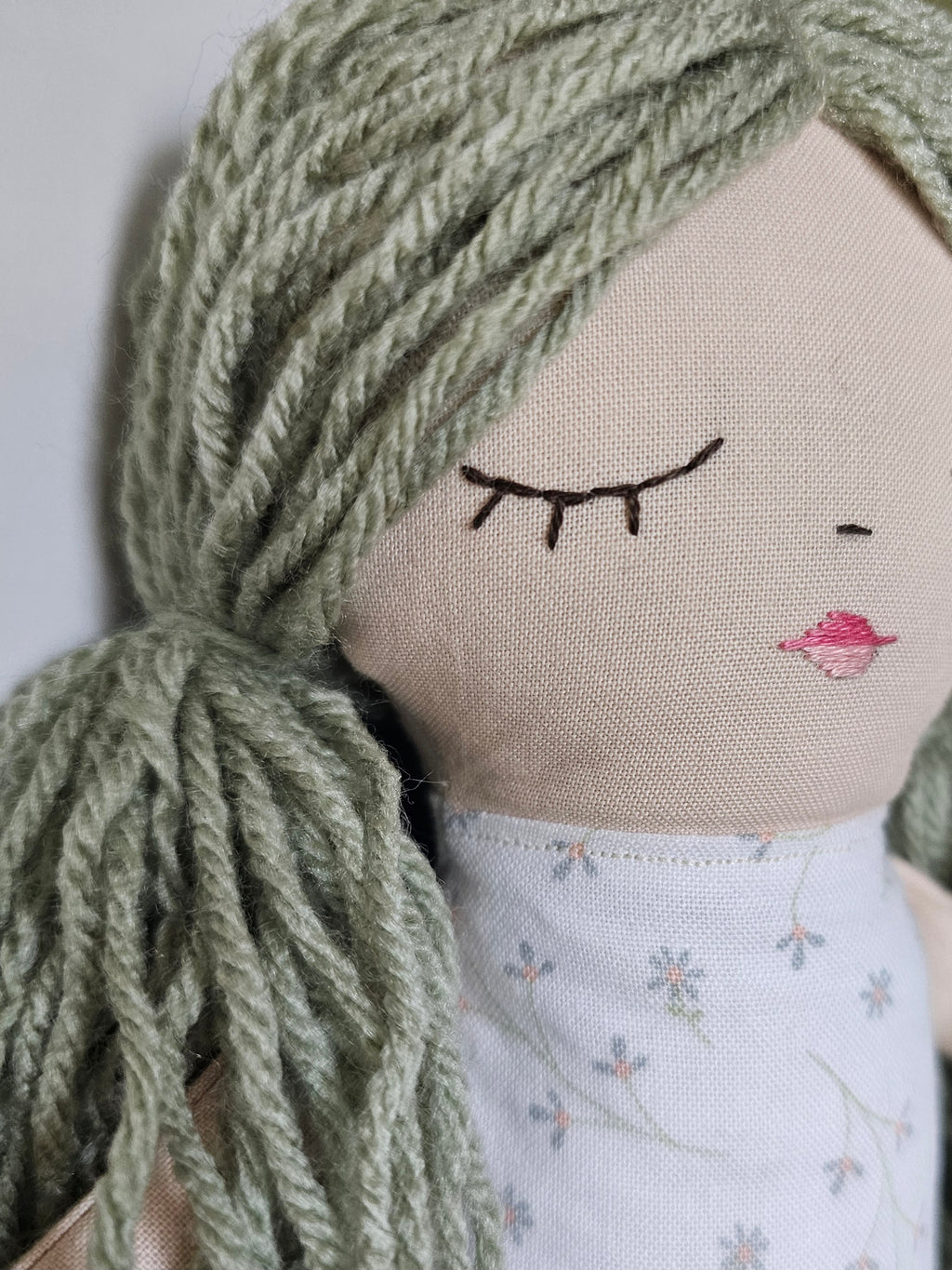 Flower Fabric Yarn Doll- Ivory